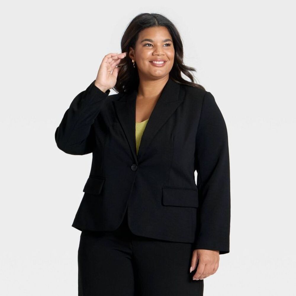 A New Day - Women's Signature Crepe Fitted Blazer - A New Day  Black